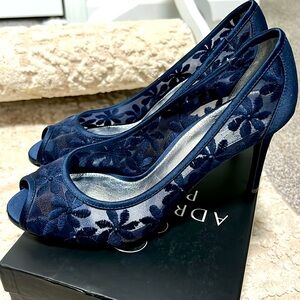 Navy blue heels, size 8